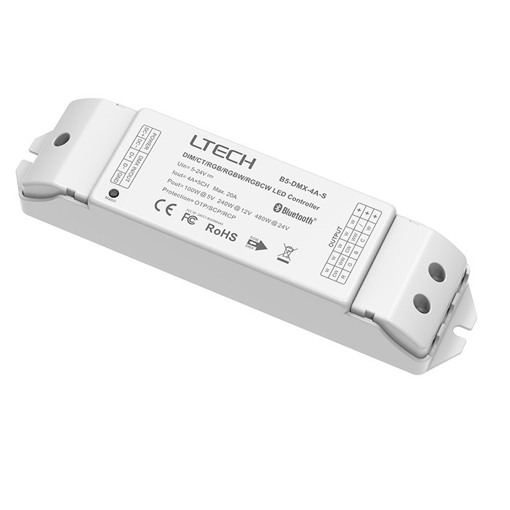 Ltech B5-DMX-4A-S Dmx Controller Bluetooth Dimmer CV Driver Led Decoder Control