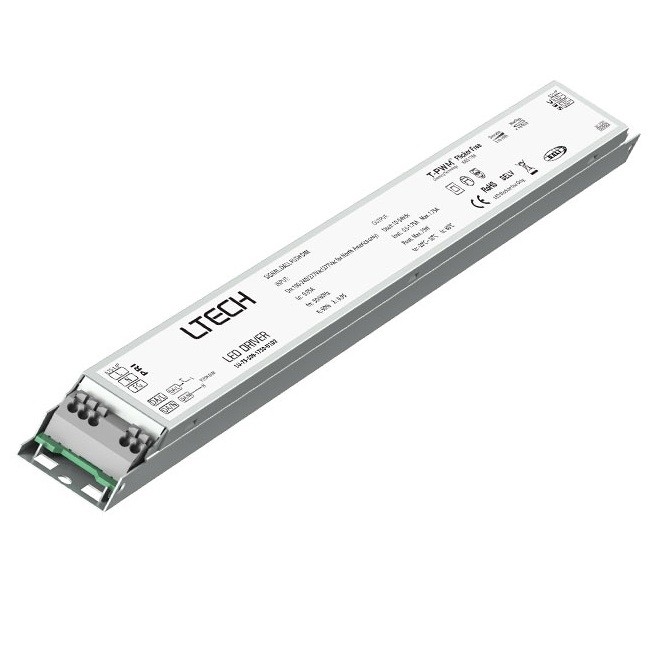 Ltech LU-75-500-1750-U1D2 75W CC DALI-2 Programmable Led Driver Control Dimmer Decoder Push Dim 10-54Vdc 500-1750mA