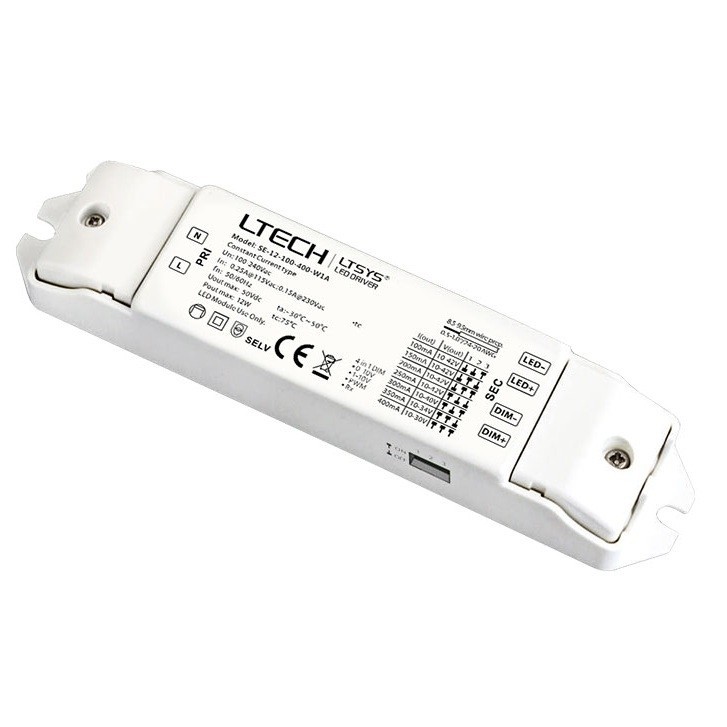 Ltech SE-12-100-400-W1A 0-10V CC 12W 100-400mA 4 in 1 Led Dimming Driver