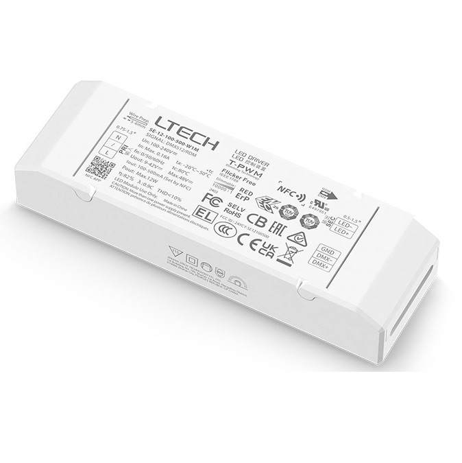 Ltech SE-12-100-500-W1M 12W NFC CC Dmx Controller Led Driver Control Dimmer Decoder 100-500mA