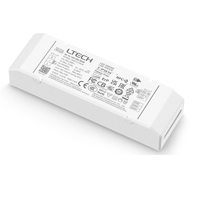 Ltech SE-12-100-500-W2M 12W NFC CC Dmx Tunable Controller White Led Driver Control Dimmer Decoder 100-500mA