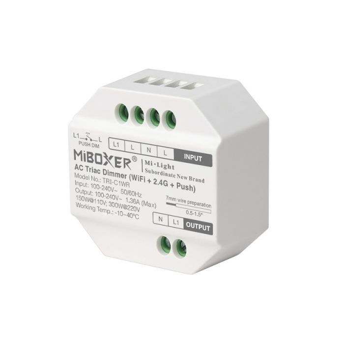 MiBoxer MiLight TRI-C1WR AC Triac WiFi+2.4G+Push Control Driver Dimmer