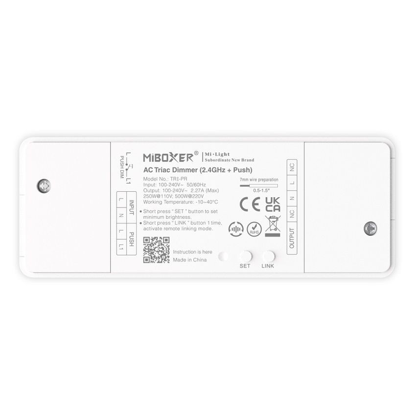 MiBoxer MiLight TRI-PR 500W AC Triac Dimmer 2.4GHz Driver Control