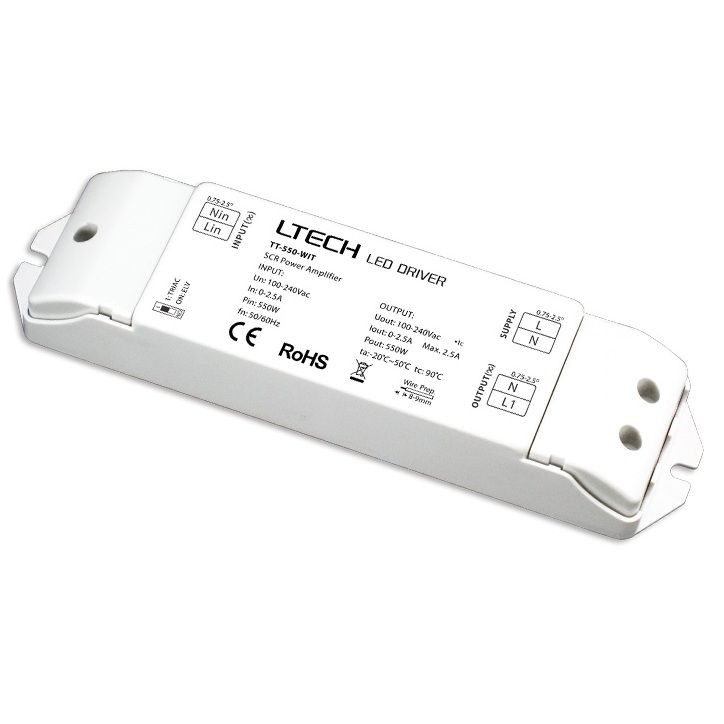 Ltech TT-550-W1T Phase Cut 100-240Vac LED Power Amplifier Controller Driver Control Dimmer Decoder